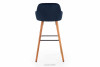 ROSTE Skandinavische gepolsterte Hocker navy blau marineblau/walnuss - Foto 5