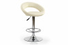 Verstellbare Hocker aus cremefarbenem Leder