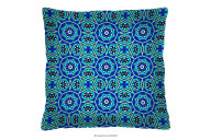 Blau gemustertes Kissen 40x40