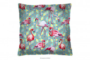 AMPE, https://konsimo.de/kollektion/ampe/ Blaues Flamingo-Kissen rosa/blau - Foto