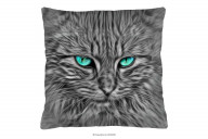 Graues Kissen mit Katzenfoto