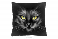 Schwarzes Kissen mit Katze