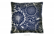 Marineblaues Kissen mit Blumenmuster