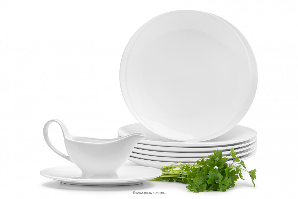 RESEDA Salatbesteck für 6 Personen Porzellan (8tlg) weiß - Foto 0