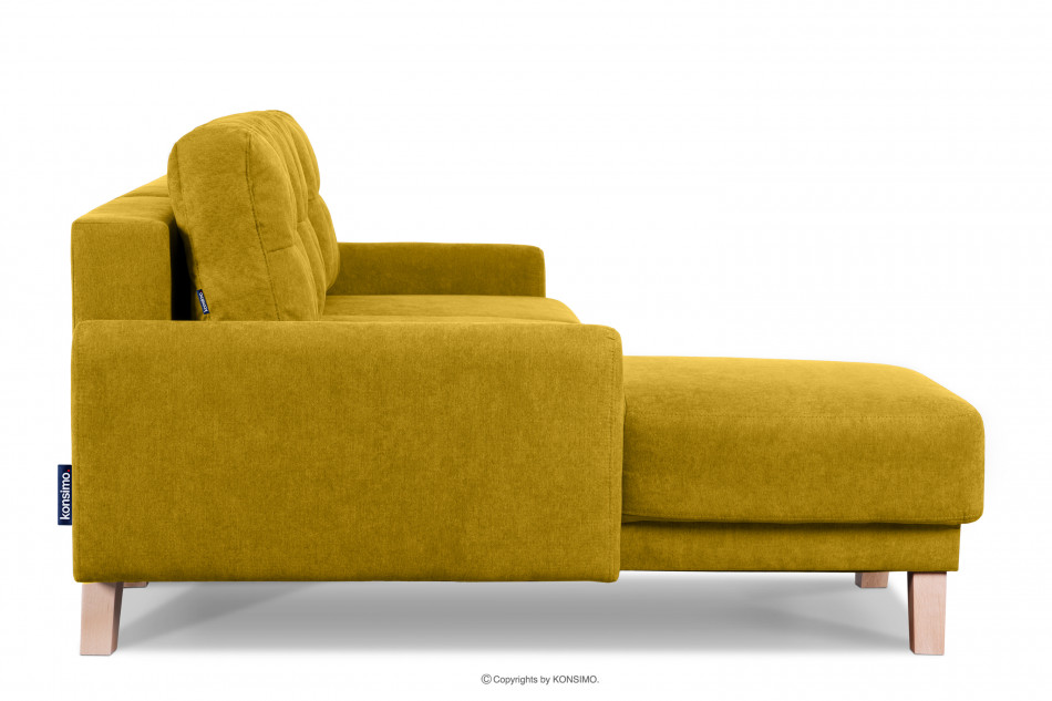 VISNA Ausziehbare Eckcouch für das Wohnzimmer mit Stauraum für Bettwäsche - Gelb (links) gelb - Foto 3