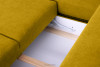 VISNA Ausziehbare Eckcouch für das Wohnzimmer mit Stauraum für Bettwäsche - Gelb (links) gelb - Foto 10