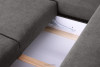 VISNA Ausziehbare Eckcouch für das Wohnzimmer mit Stauraum für Bettwäsche - Grau (rechts) grau - Foto 10