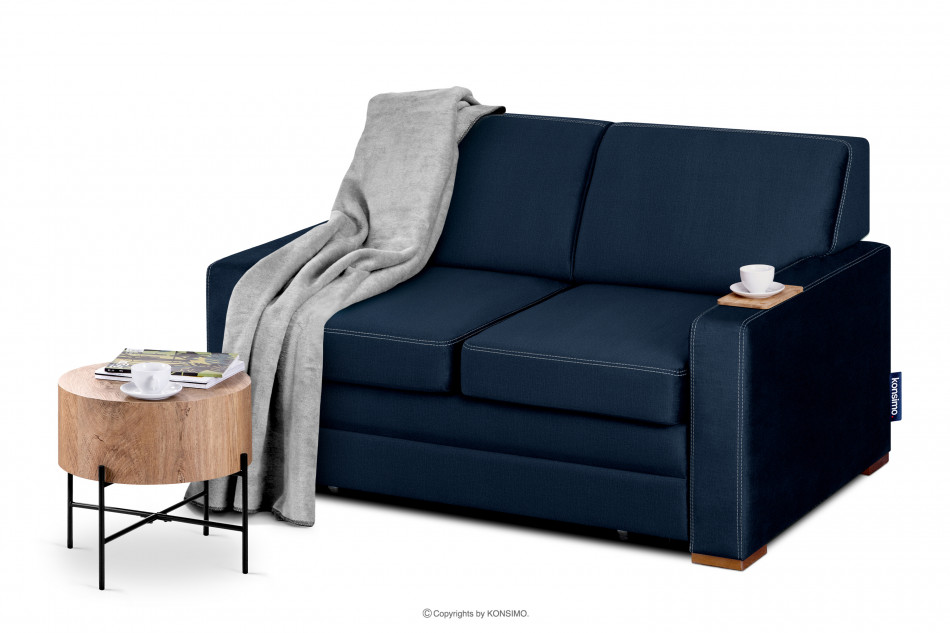 EMBER Sofa  klappbar mit bequemer hoher Rückenlehne navy blau marineblau - Foto 9