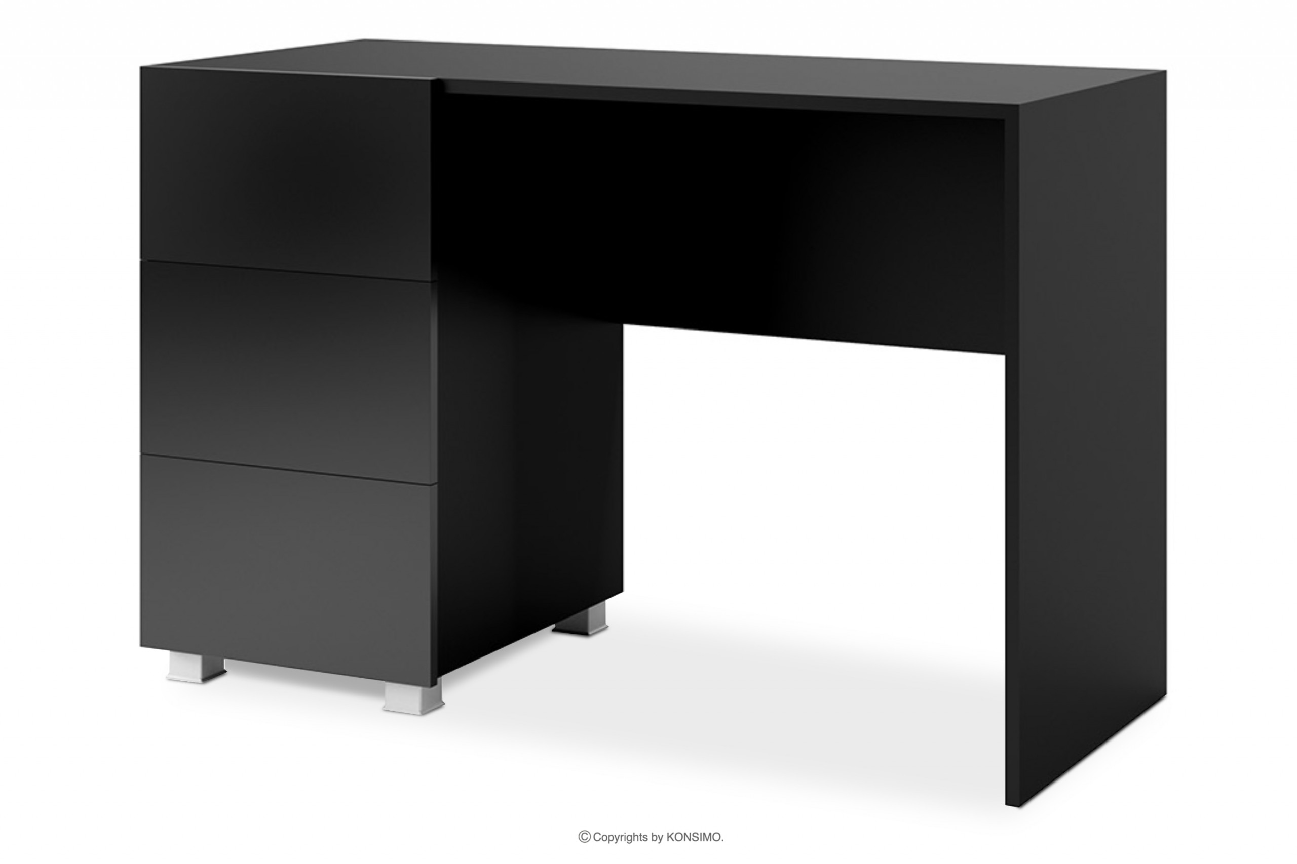 Schwarzer Schreibtisch mit Schubladen für das Büro