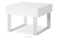 Kleiner Couchtisch glänzend weiß mit Schublade