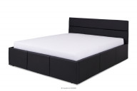 Modernes Doppelbett aus Öko-Leder schwarz
