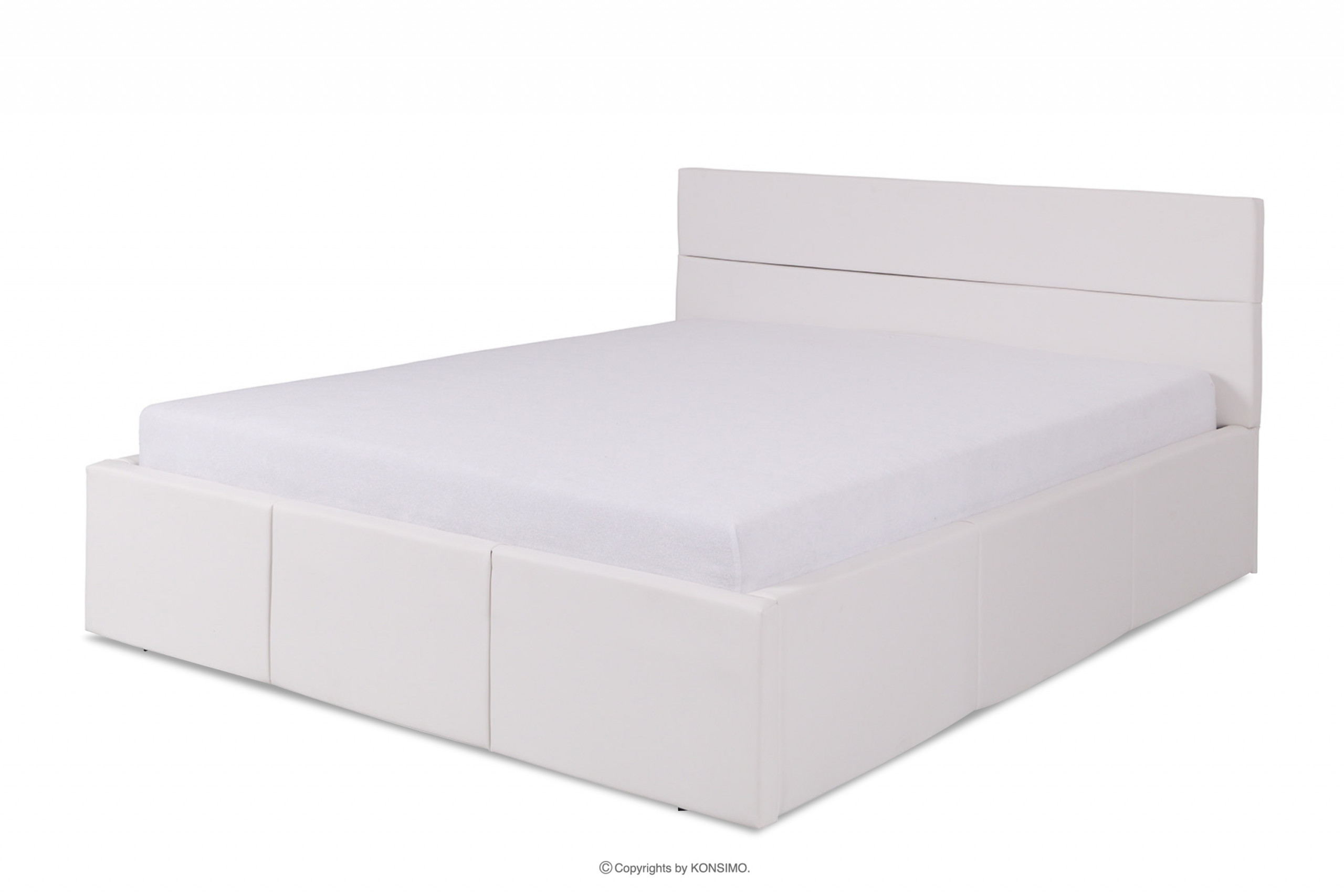 Modernes Doppelbett aus Öko-Leder weiß