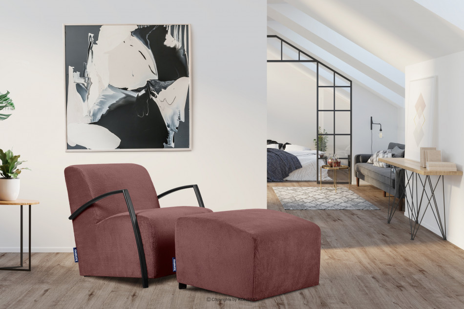 CARO Rosa Moderner Sessel mit Armlehne rosa - Foto 1