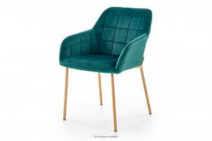 ARNI, https://konsimo.de/kollektion/arni/ Samt Lounge Stuhl mit goldenen Beinen grün dunkelgrün - Foto