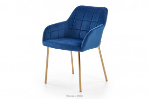 ARNI, https://konsimo.de/kollektion/arni/ Samt Lounge Stuhl mit goldenen Beinen navy blau marineblau - Foto