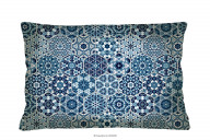 Kissen marineblau gemustert 60x40
