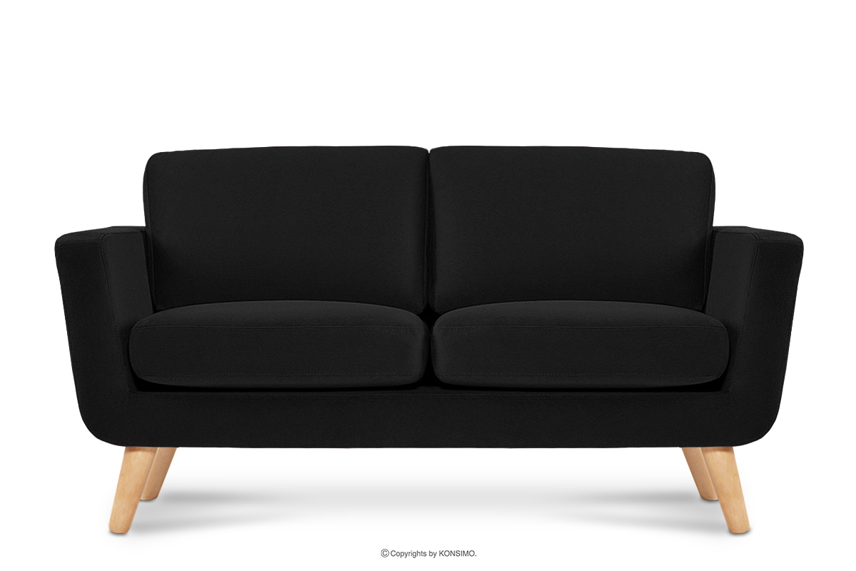 Schwarzes skandinavisches 2-Sitzer-Sofa