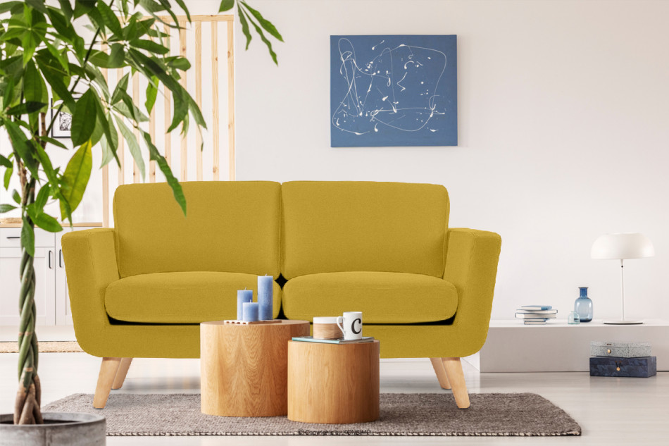 TAGIO Gelbes skandinavisches 2-Sitzer-Sofa gelb - Foto 1