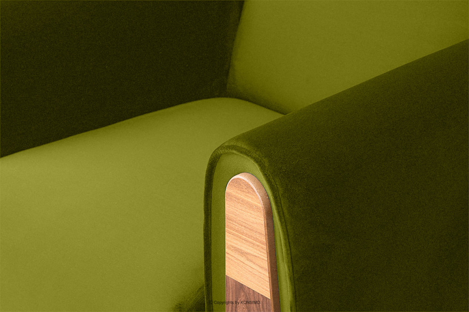 GUSTAVO Olivgrüner Samtsessel für das Wohnzimmer olive - Foto 5