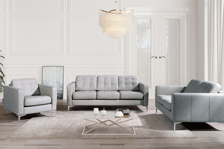 PORTOFINO Moderne Sessel für das Wohnzimmer auf metallischen Beinen grau hellgrau - Foto 1