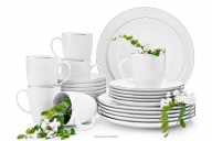 Ess- und Kaffeeset für 6 Personen Porzellan Platinum Line (24 Teile)