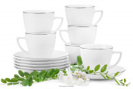 Tassenset für 6 Personen Porzellan Platinum Line (12-teilig)