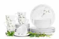 Abendessen und Kaffee-Set für 6 Personen Porzellan Grass (30 -teilig.)