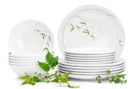 Abendessen-Set für 6 Personen Porzellan Grass (18 -teilig.)