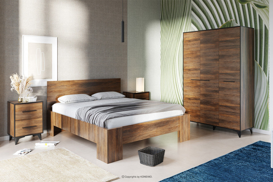 TERRA Bett im Vintage-Stil mit Rahmen shirin-nuss - Foto 1