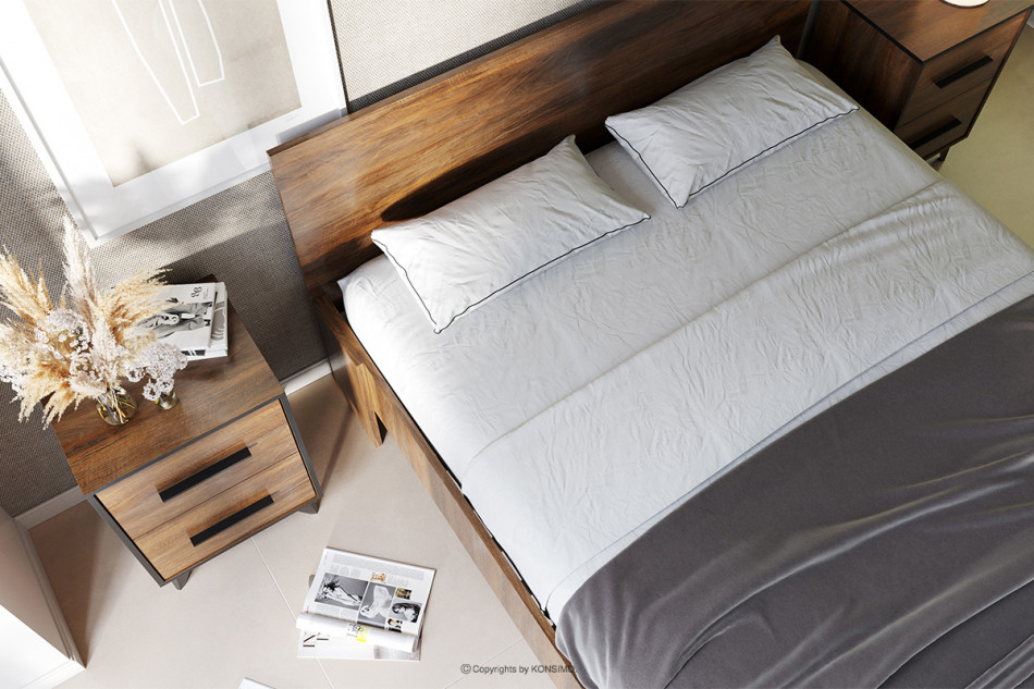 TERRA Bett im Vintage-Stil mit Rahmen shirin-nuss - Foto 3