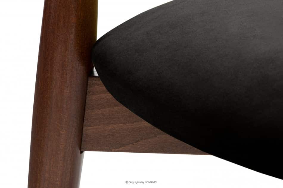 RABI Velours Holzstühle Walnuss schwarz 2tlg. schwarz/mittleres walnussholz - Foto 9
