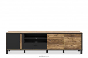 HAYATO, https://konsimo.de/kollektion/hayato/ RTV-Schrank 200cm für TV mit Schubladen bergfichte/schwarzfichte - Foto