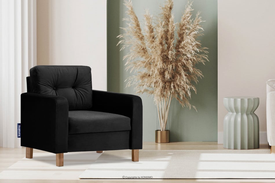 ERISO Dunkelgrüner Velours-Sessel für das Wohnzimmer graphit - Foto 1