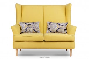 STRALIS, https://konsimo.de/kollektion/stralis/ Skandinavisches Zweisitzer-Sofa gelb auf Beinen gelb - Foto