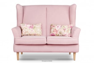 STRALIS, https://konsimo.de/kollektion/stralis/ Skandinavisches Zweisitzer-Sofa puderrosa auf Beinen rosa - Foto