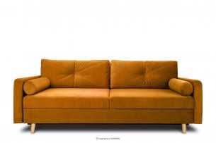 NARTEN, https://konsimo.de/kollektion/narten/ 3-Sitzer Schlafsofa ausgezogen in velour orange orange - Foto