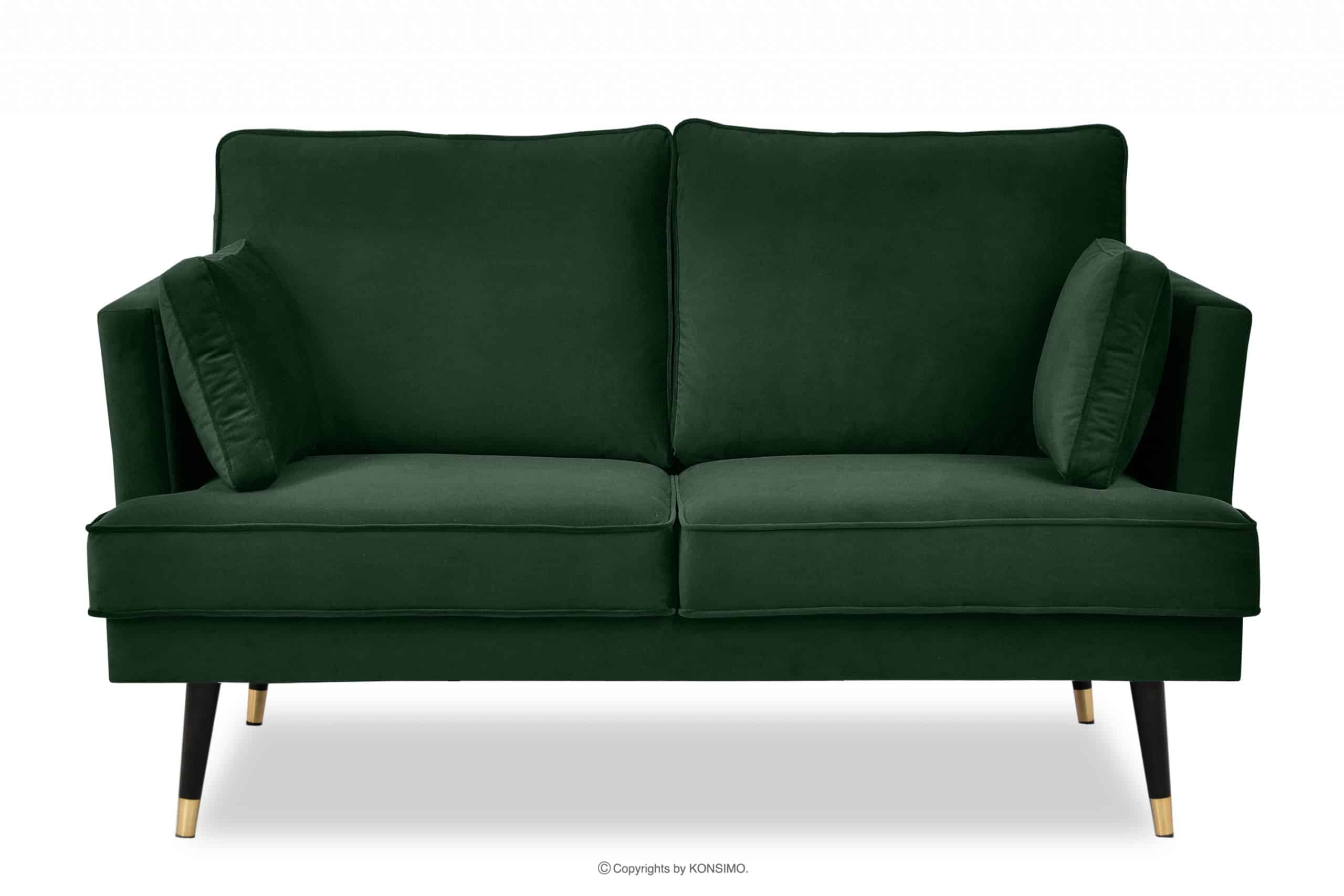 Velours 2-Sitzer-Sofa Glamour flaschengrün