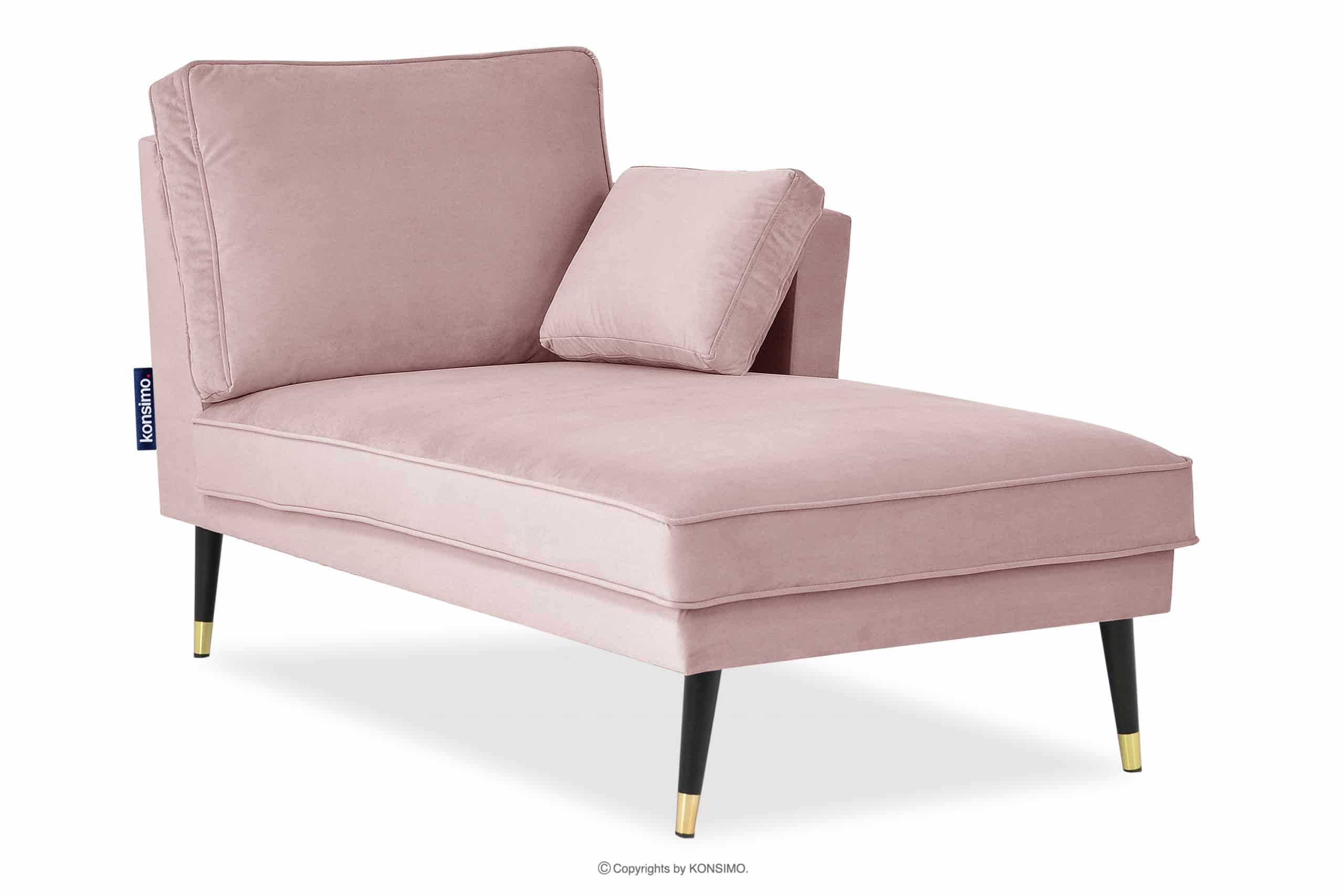 Chaiselongue aus Samt Glamour pink rechts
