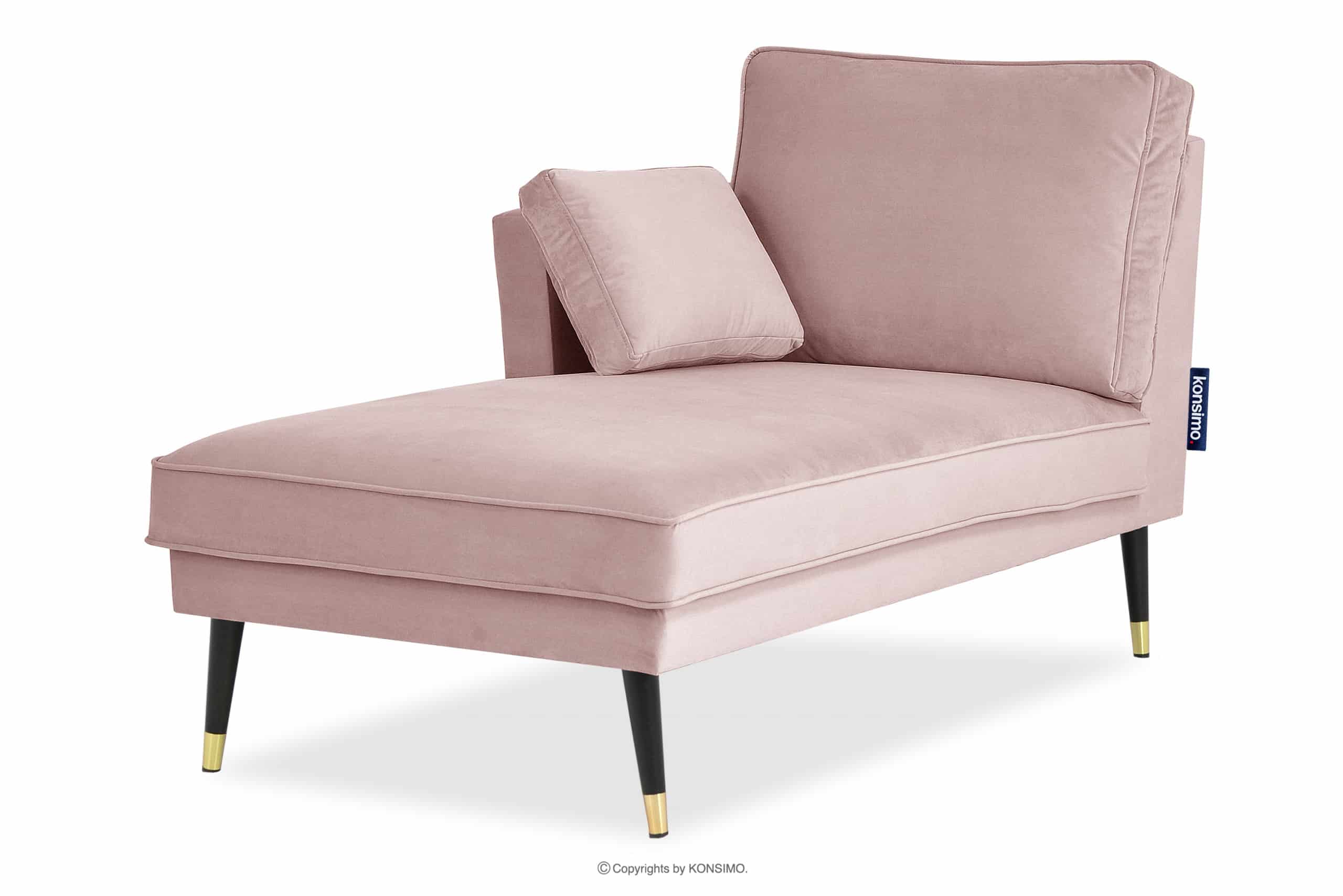 Chaiselongue aus Samt Glamour rosa links