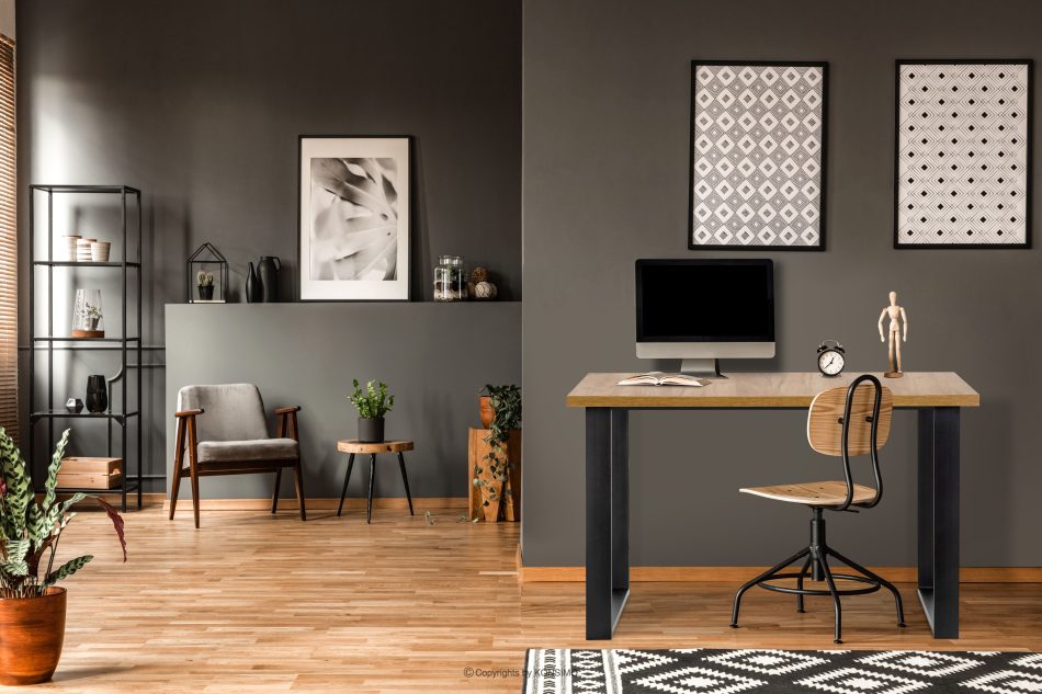 CETO Loft-Tisch Eiche Gold eiche handwerk gold - Foto 1