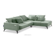 Mintgrünes Ecksofa mit elektrischer Verstellung rechts