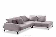 Rosa Ecksofa mit elektrischer Verstellung rechts