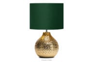 Eine elegante Nachttischlampe mit goldenem Sockel