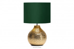 NIPER, https://konsimo.de/kollektion/niper/ Eine elegante Nachttischlampe mit goldenem Sockel złoty/zielony - Foto