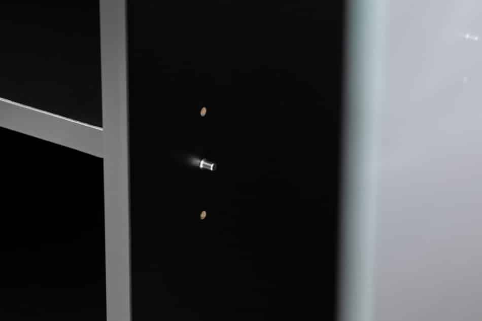 LOFTY Zweiflügelige Vitrine mit Schubladen im Loft-Stil eiche schwarz/natürlich - Foto 24