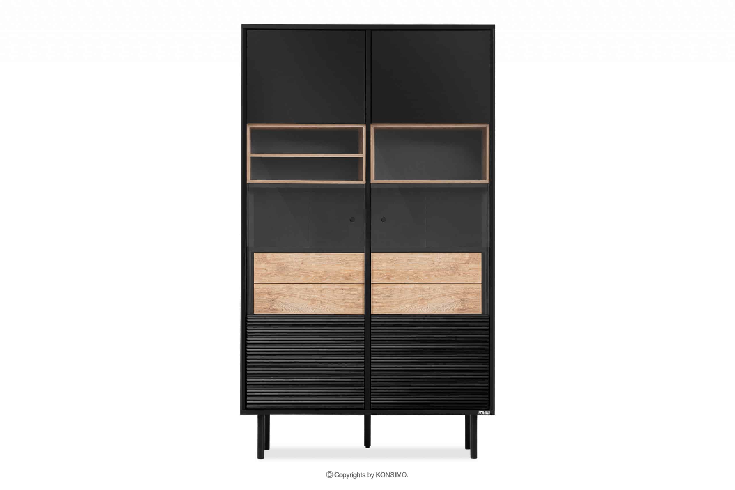Vitrine im Loft-Stil mit Rillenfront