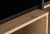 LOFTY Vitrine auf hohen Holzbeinen mit Rillenfront im Loft-Stil eiche schwarz/natürlich - Foto 27