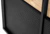 LOFTY Vitrine auf hohen Holzbeinen mit Rillenfront im Loft-Stil eiche schwarz/natürlich - Foto 9