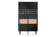 Loft-Zweiflügel-Vitrine auf Holzbeinen