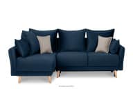 Modischer Samt-Ecksofa auf Beinen marineblau links